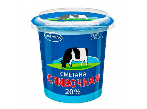 ЭКОМИЛК Сметана  сливочная 20% 315 гр
